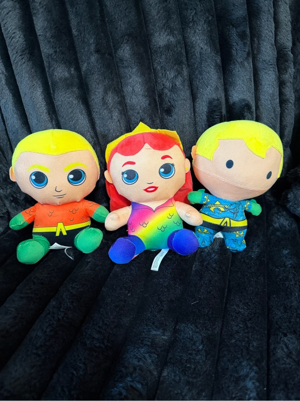 DC Comics Justice League chibi-style plush toys lot of 3. Mera & 2 Aquaman